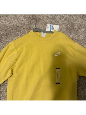 Nike Yellow Sweatshirt with White Swoosh